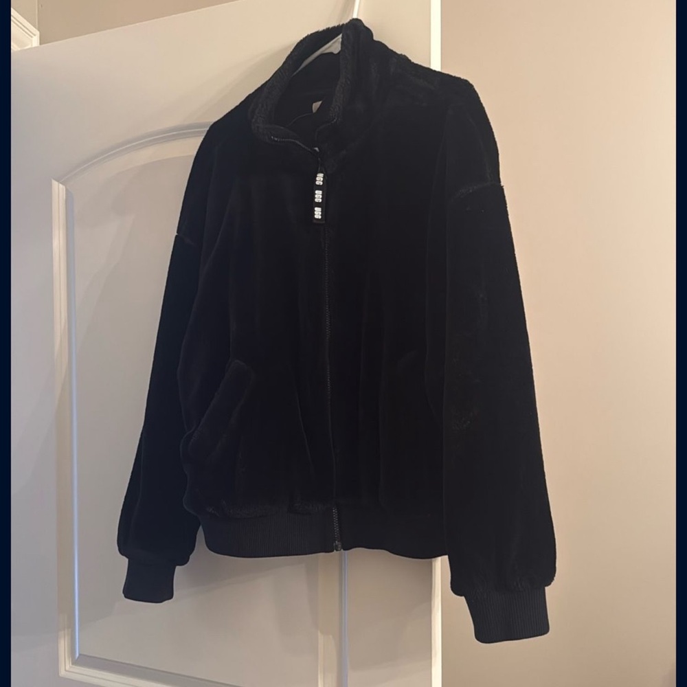 UGG Women's Black Velvet Bomber Jacket